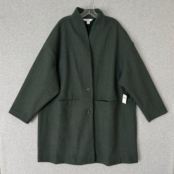 Old Navy Jackets & Blazers - Old Navy Coat Womens XXL Long Line Cardigan Coat Button Front Dark Bottle Green